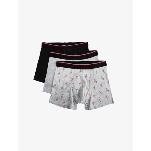 Koton Boxer Shorts - Gray - 3 pack