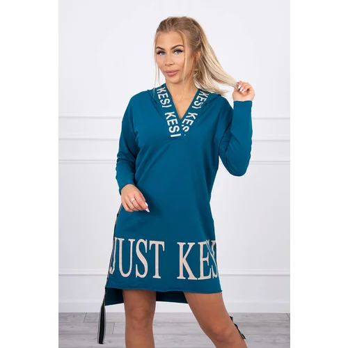 Kesi Hooded dress with navy print