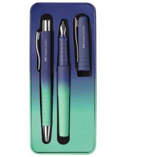  GARNITURA OLOVKA KEMIJSKA PLUS NALIVPERO POLY FLOW U MET.KUT. FABER CASTELL 241055 TIRKIZNO-PLAVA Cijene