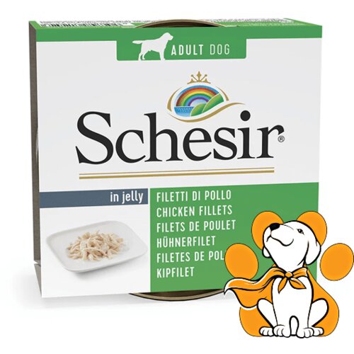 Schesir dog Chicken Fillets In Jelly 150g, Hrana Bez Veštačkih Boja i Aditiva Cene