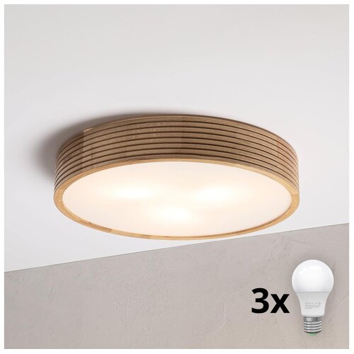 Brilagi LED plafonsko svetlo CARVALHO MODERN 3xE27/60W/230V prečnik 47,5 cm hrast Slike