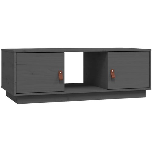 Maison Chic Klubska mizica - kavna mizica - Nizka mizica siva 100x50x35 cm trdna borovina, (21753225) Cene