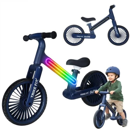 Trike Fix Glow dječji balans bicikl s LED rasvjetom, tamnoplavi Slike