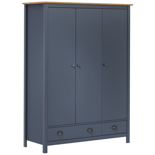 Furnova Garderobna omara s 3 vrati Hill siva 127x50x170 cm borovina, (21930110) Cene