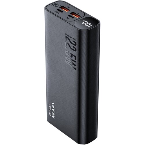 VIPFAN prenosna baterija F07 powerbank 20.000 mAh 22,5W PD 2xUSB + 1x Type C - črn Cene