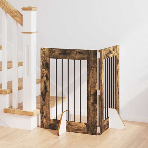  Vrata za pse z stojali 2 pcs Dimljen hrast 60 x 80 cm, (5000232735) Cene
