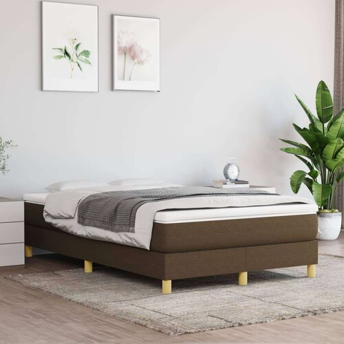  Box spring postelja z vzmetnico temno rjav 120x200 cm blago, (20726184) Slike