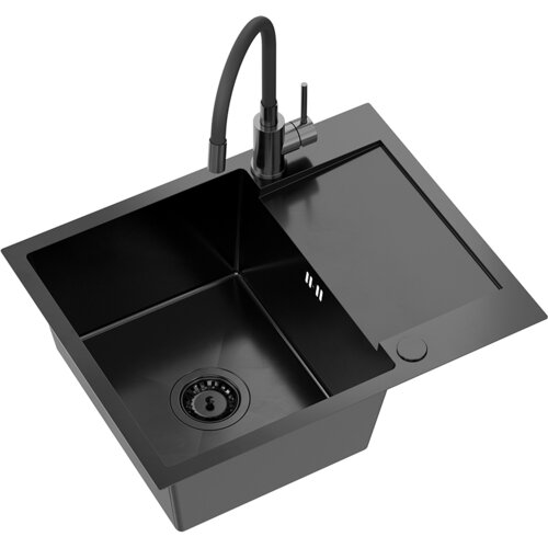 Quadron Jekleno pomivalno korito LUKE 116 Black Cene