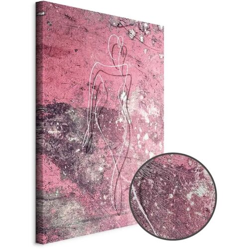  Slika - Figure on Pink Background (1-part) - Female Silhouette in Marble 60x90 Premium Print Cijene