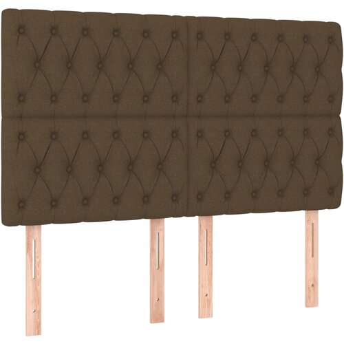 Maison Chic Posteljno vzglavje - Vzglavna omarica 4 kosa temno rjav 80x7x78/88 cm blago, (22078019) Cene