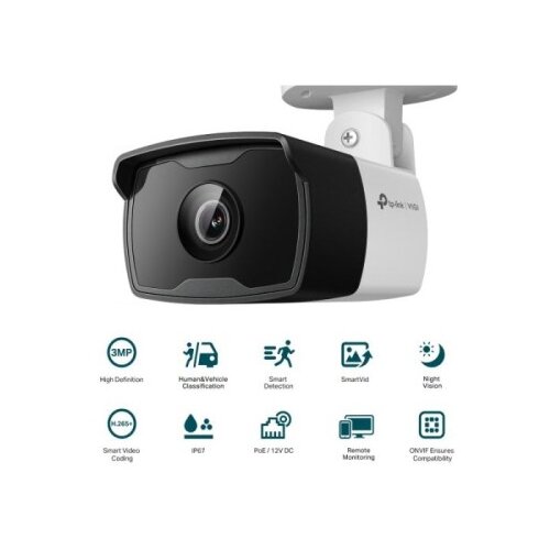 Tp-link VIGI 3MP zunanja IR Bullet 6mm mrežna kamera (do 2304 &times; 1296 H.265+ 25fps) Cene