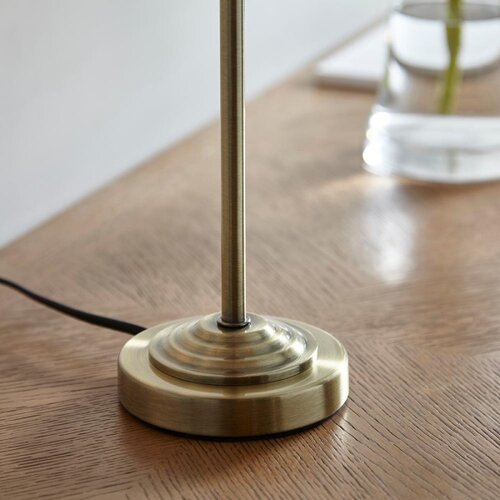  Endon 104054 - Stona lampa HIGHCLERE 1xE14/7W/230V bela/mesing prečnik 25 cm Slike
