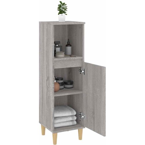  Kupaonski ormarić sivi hrast 30x30x100 cm konstruirano drvo Siva Slike