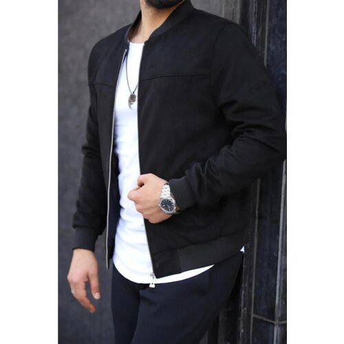 Dewberry C9291 Mens Suede College Jacket-BLACK Slike