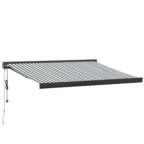 Tenda na uvlačenje antracit-bijela 3,5x2,5 m tkanina i aluminij Slike