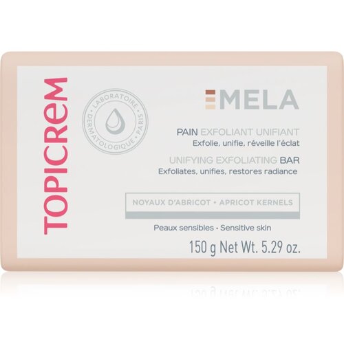 Topicrem MELA Unifying Exfoliating Bar čistilno milo z učinkom eksfoliacije za obraz in telo 150 g Slike