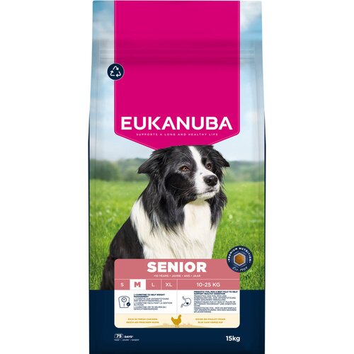 Eukanuba Premium Nutrition Senior Medium Breed piletina - 15 kg Cijene