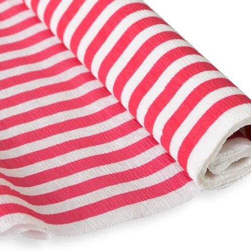 Junior jolly stripes crepe paper, krep papir, 50 x 200cm, odaberite nijansu bela-crvena Slike