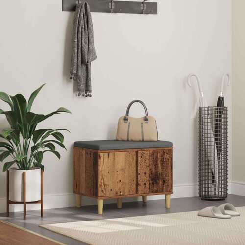  Klupa za hodnik s jastukom s vratima Staro drvo 60 x 38 x 46 cm Cene