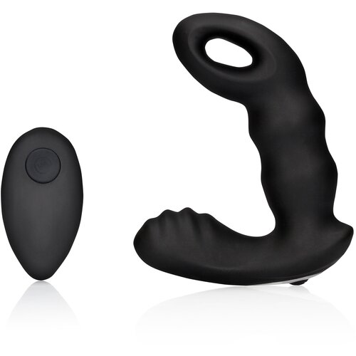 Ouch! Beaded Vibrating Prostate Massager with Remote Control Black Cene