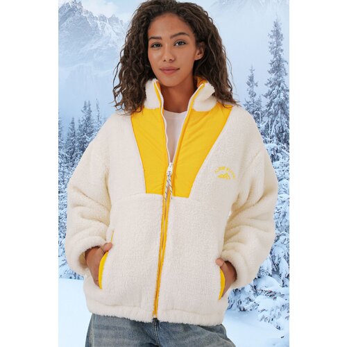 Bigdart 5194 Women's Plush Coat Jacket - Yellow Slike