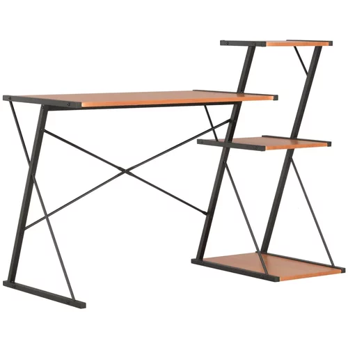 vidaXL Pisalna miza s polico črna in rjava 116x50x93 cm, (20608838)