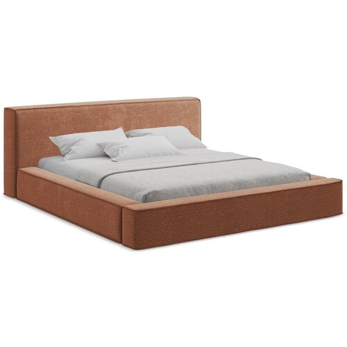 Makamii Tapecirani bračni krevet u boji terakote s prostorom za odlaganje s letvičastim okvirom 140x200 cm Noho - Slike