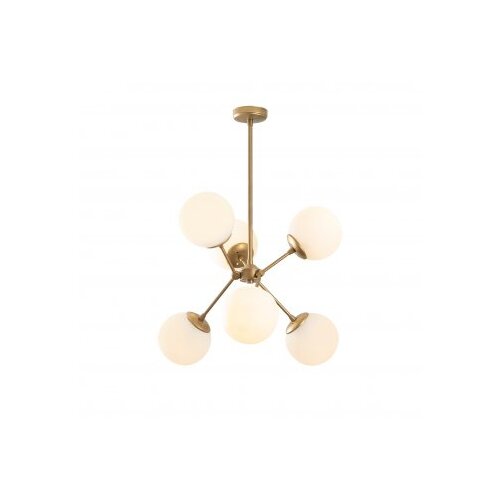 Opviq Vislica GONDOL. zlatno/ bijela, metal/ staklo, 55 x 55 cm, visina 65 cm, promjer kugli 15 cm, 6 x E27 40 W, Gondol - 1121 Cijene