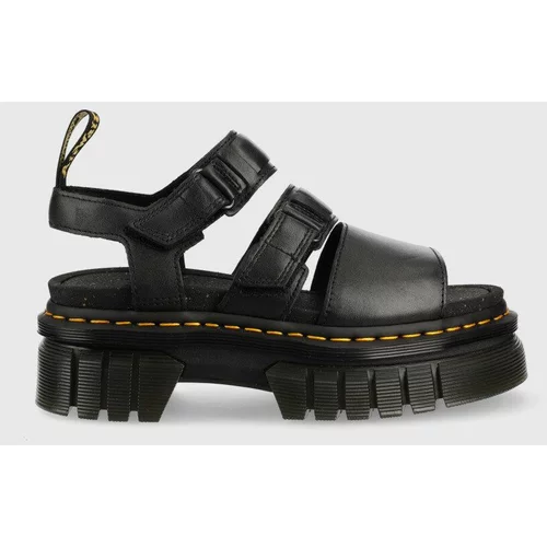 Dr. Martens Kožne sandale za žene, boja: crna, s platformom