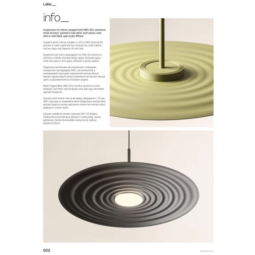  Redo 01-3044 - LED luster na sajli LAKE LED/13W/230V CRI 90 &amp;Oslash; 50 cm beli Slike