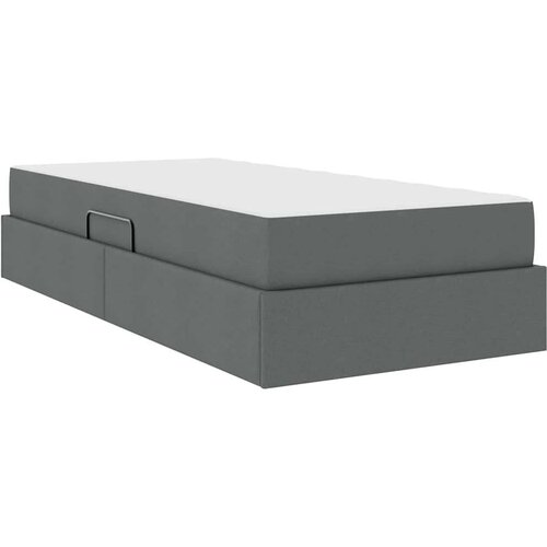 VidaXL Krevet s madracem i skladi&amp;scaron;tem Tamno siva 90 x 190 cm Poliester - Tamno siva 90 x 190 cm Slike