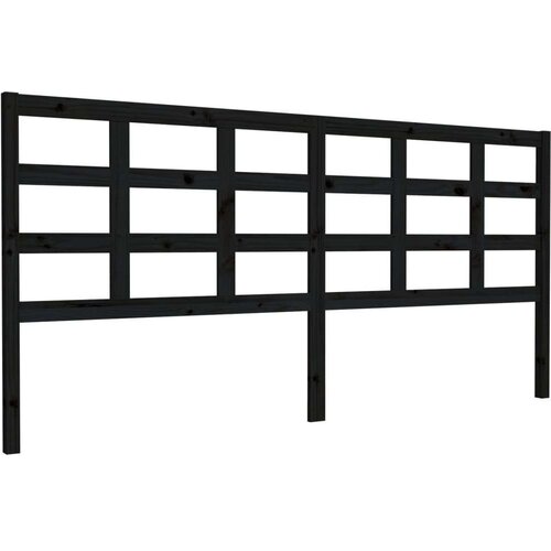  Uzglavlje za krevet crno 205 5 x 4 x 100 cm od masivne borovine Slike