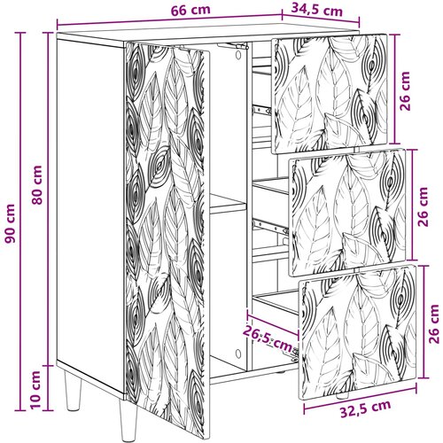  Kreveta Dimljeni hrast 66 x 34,5 x 90 cm Konstruirano drvo Slike