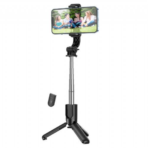 Hoco selfie stick s bežičnim daljinskim upravljačem i stativom K17 crni Cene