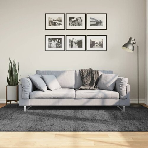 VidaXL Preproga OVIEDO s kratkimi vlakni antracit 160x230 cm Slike