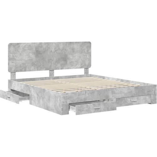  Krevetna konstrukcija s ladicama Betonski sivi 180 x 200 cm Siva 203 x 183 x 100 cm Slike