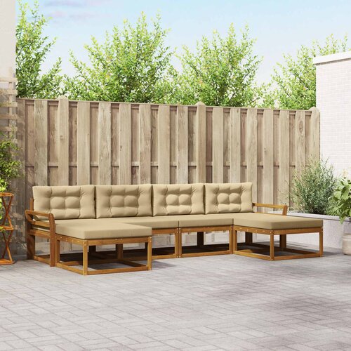  Set vanjskih sofa 6 kom. Prirodna i bež Smeđa 333 x 162,5 x 73 cm Cene