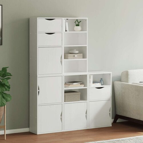 VidaXL Bočni ormarići 5 kom ODDA bijeli 40x24x79 cm puno drvo bor Slike