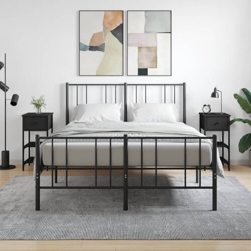 VidaXL Noćni ormarići 2 kom crni 34 x 36 x 70 cm od konstruiranog drva Slike