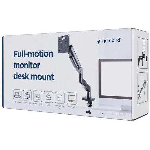 Gembird MA-DA1-04 podesivi drzac za monitor, tilt, 17-32 max.10kg Black Cene