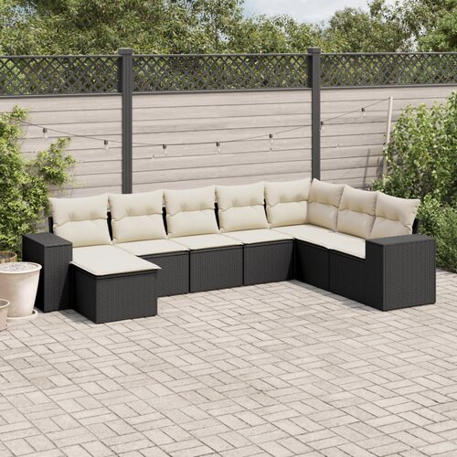  8-dijelni set vrtnih sofa od poliratana s jastucima crni Cijene