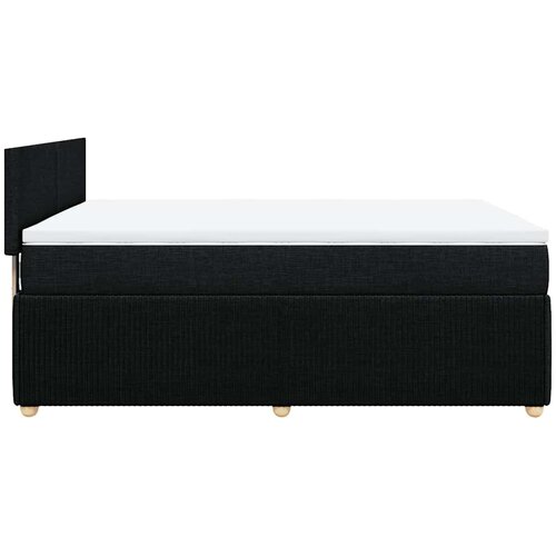  Krevet s oprugama i madracem crni 140 x 190 cm od tkanine Slike