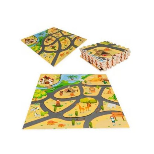 ECO TOYS puzle kocke penasta igralna podlaga za otroke safari 93x93cm Cene