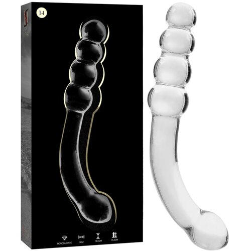 Ibiza Nebula Model 14 Dildo Borosilicate Glass 18.5x3cm Clear Slike