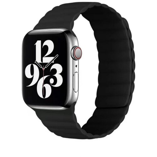 silikonska narukvica za Apple Watch sa magnetom crno zuta 42/44mm Slike