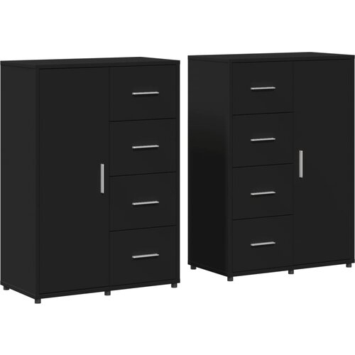 Maison Chic Komoda - Predalnik 2 kosa črna 60x31x84 cm inženirski les, (21722720) Slike