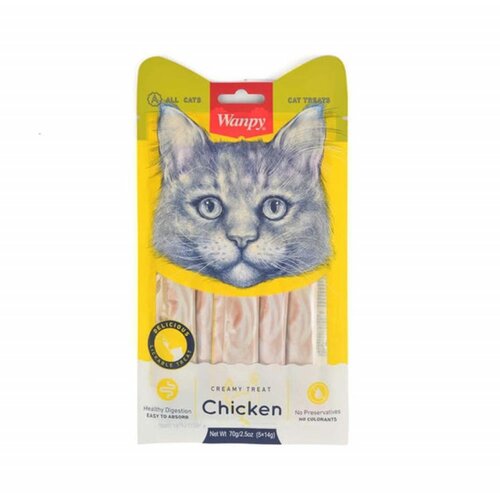 WANPY Creamy Lickable Treats - Chicken for Cats 5x14g Cene