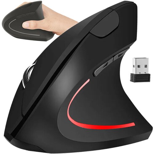  Ergonomska brezžična vertikalna optična mi&amp;scaron;ka 1200DPI LED Slike