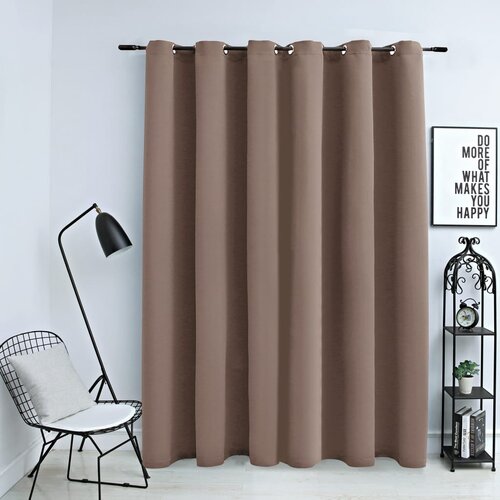 VidaXL Zatemnitvena zavesa s kovinskimi obročki taupe 290x245 cm Slike