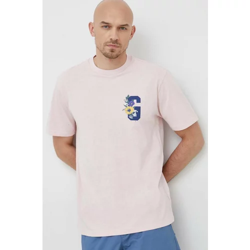 GAP Pamučna majica boja: ružičasta, s tiskom